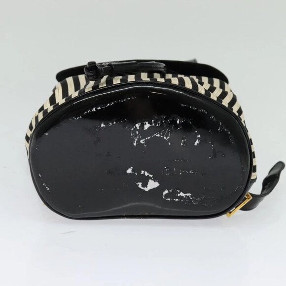 Salvatore Ferragamo Backpack Patent Canvas Black Gold Auth BA3113 main image 10